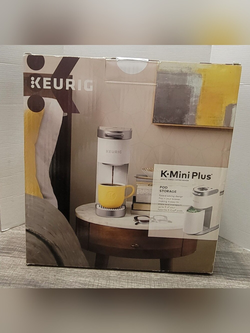 Kohl's Keurig K-Mini Plus Single Serve Coffee Maker in White with Yellow Mug